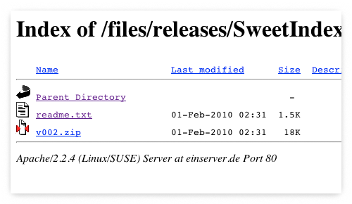 Vorher: Apache default index view